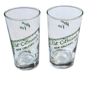 Vintage Pat O'Brien's New Orleans, LA Highball Glass Tumblers 4.5" Tall Set of 2